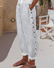 Gestreifte Jogginghose mit Knopftasche