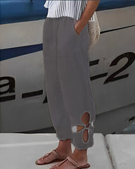 Einfarbige, ausgehöhlte Hose