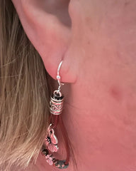 Boho Seilblumen-Lederohrringe