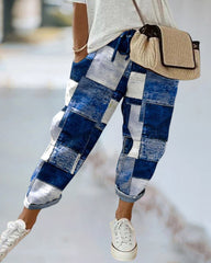 Hose mit Karomuster und Taschen