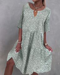 Halbärmeliges Kleid mit Blumenmuster