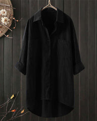 Lockere, einfarbige Langarmbluse