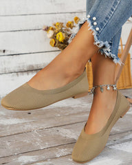 Atmungsaktive flache Schuhe mit runder Spitze