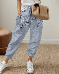 Lässige Jeans mit Taschenprint für Damen