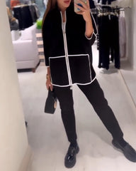 Kontrastfarbener Reißverschluss