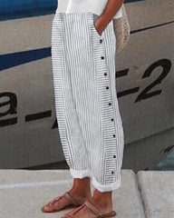 Gestreifte Jogginghose mit Knopftasche