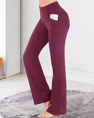 Yogahose mit ausgestelltem Bein und hoher Taille