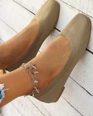 Atmungsaktive flache Schuhe mit runder Spitze