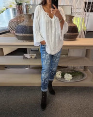 Top mit elegantem Stil und Glockenärmeln