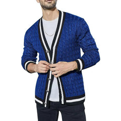 Langärmliger Strickpullover mit V-Ausschnitt für Herren