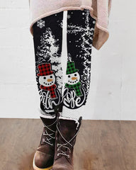 Leggings mit weihnachtlichem Schneemann-Print
