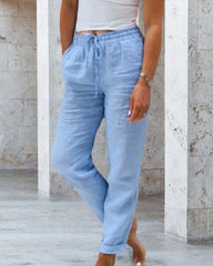 Lässige, schlichte Hose mit geradem Bein