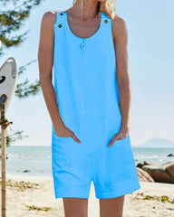 Einfarbiger, lässiger Overall