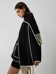 Blazer mit Kontrastfarbe und passendem Schal