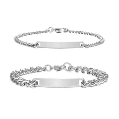 Set gravierter Armbänder für Paare
