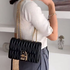 Geometrische Damen-Ledertasche 