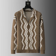 Locker sitzender, warmer Strickpullovermantel für Herren