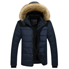 Warm wattierte Pelzjacke für Herren