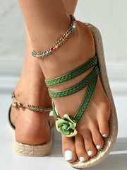 Strand-Flip-Sandalen mit Blumenmuster