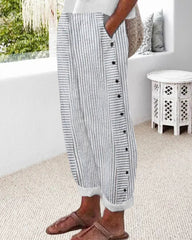 Gestreifte Jogginghose mit Knopftasche