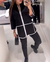 Kontrastfarbener Reißverschluss