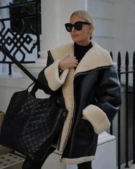 Wintermantel mit Fellfutter 