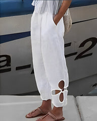 Einfarbige, ausgehöhlte Hose