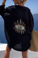 Übergroßes Baumwollhemd