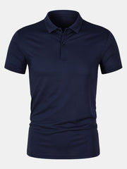 Solides Mesh-Poloshirt
