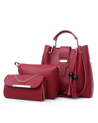 Handtasche für Damen, Umhängetasche, 3-teiliges Set